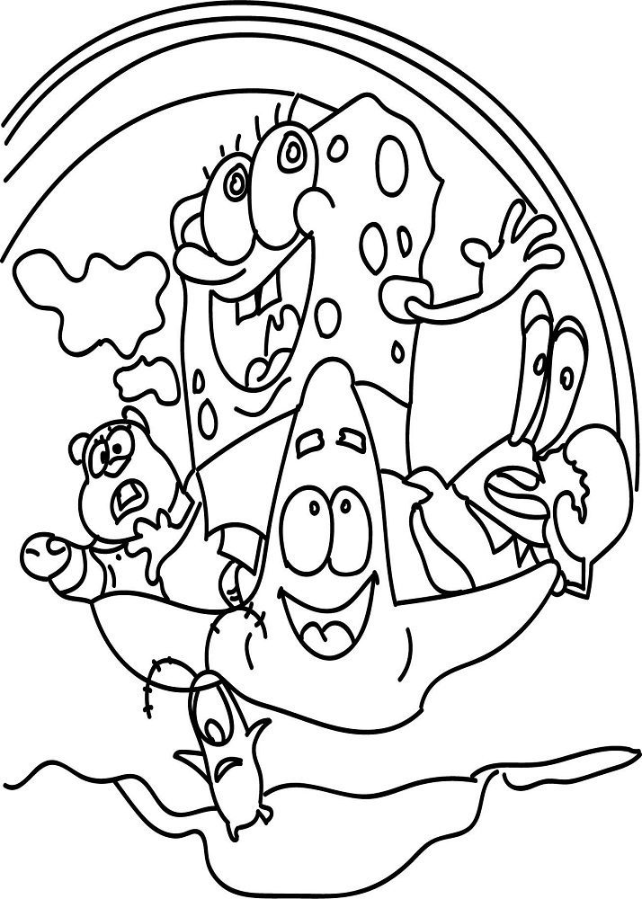 spongebob out of the water coloring pages printable