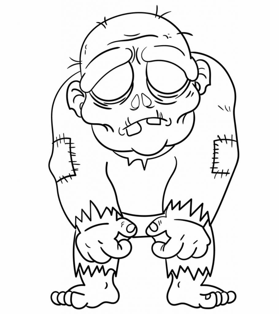 spooky zombie coloring pages
