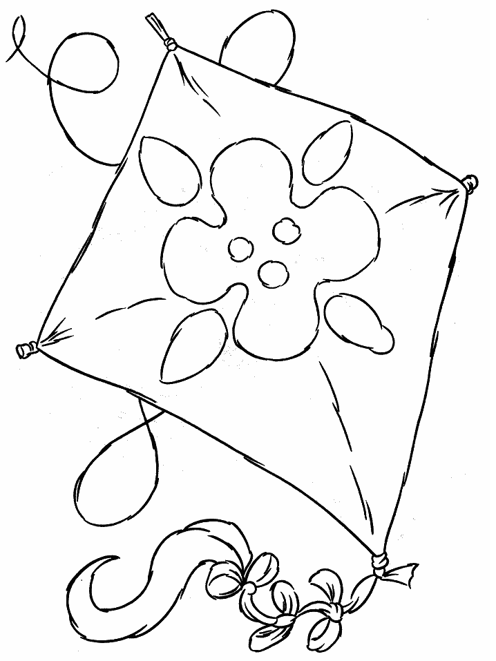 Kite with Design Coloring Pages