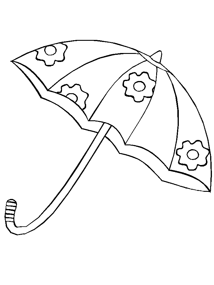 Cute Umbrella Coloring Pages