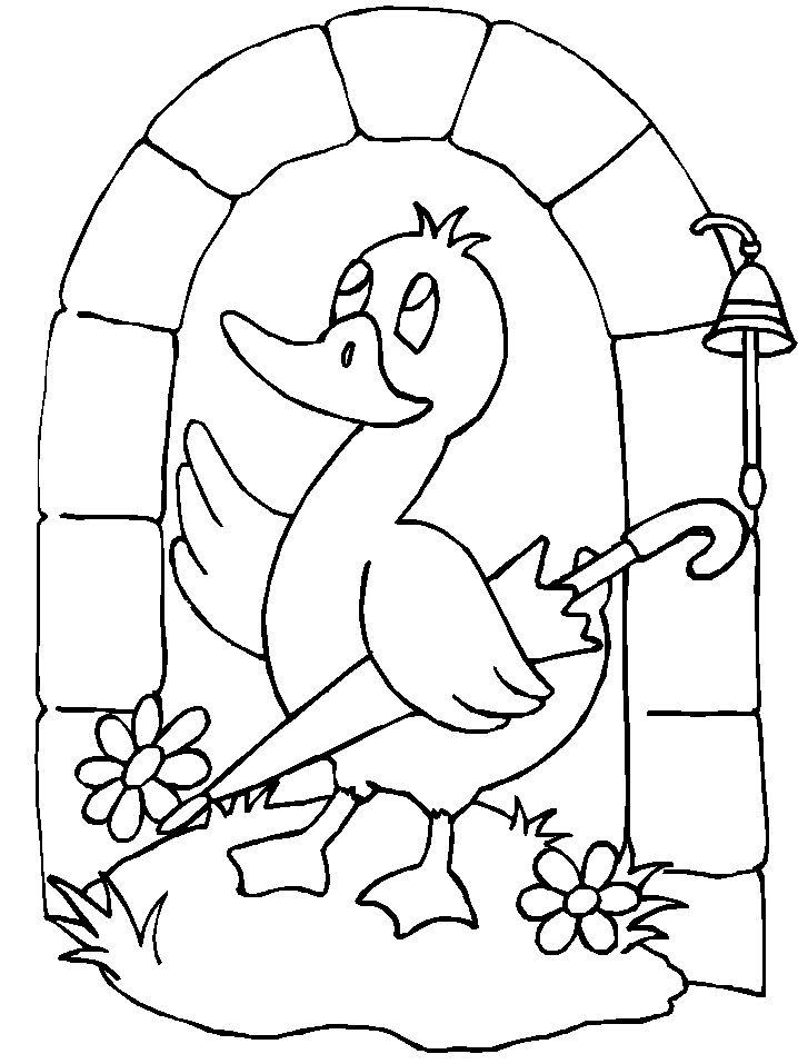 Spring Duck Coloring Pages