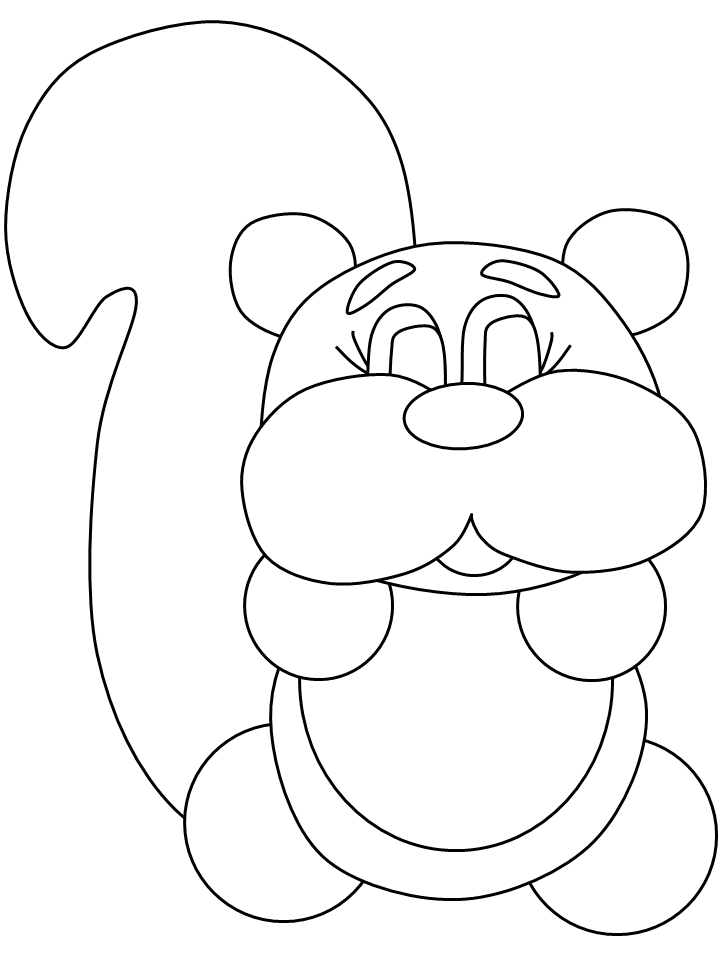 Cute Squirrel Coloring Pages