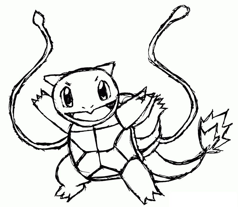 squirtle shooting water out of mouth coloring pages