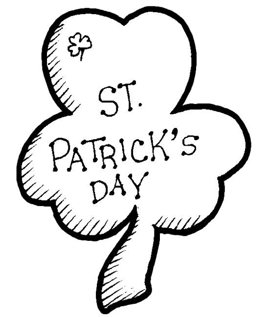St Patrick's Day Clover Coloring Page