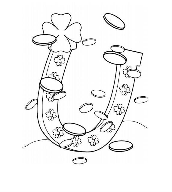 st patricks day horse shoe coloring pages
