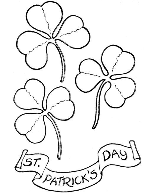 St Patrick's Day Clover Leaf Coloring Page