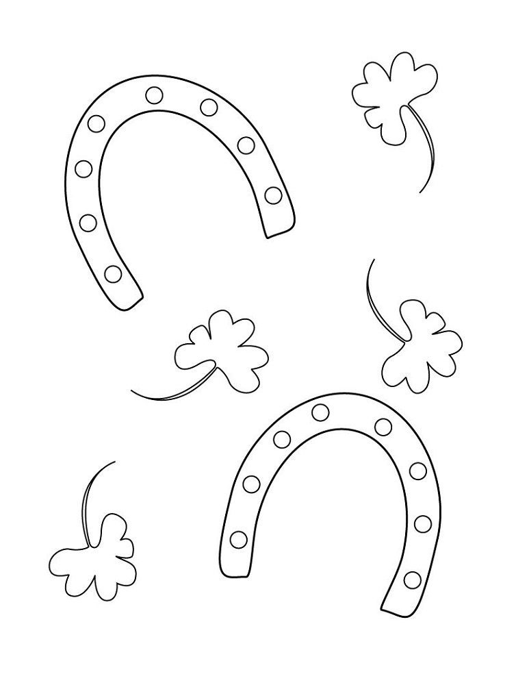 st pattys day horse shoe coloring pages