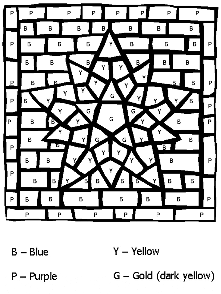 Star Color by numbers Coloring Pages
