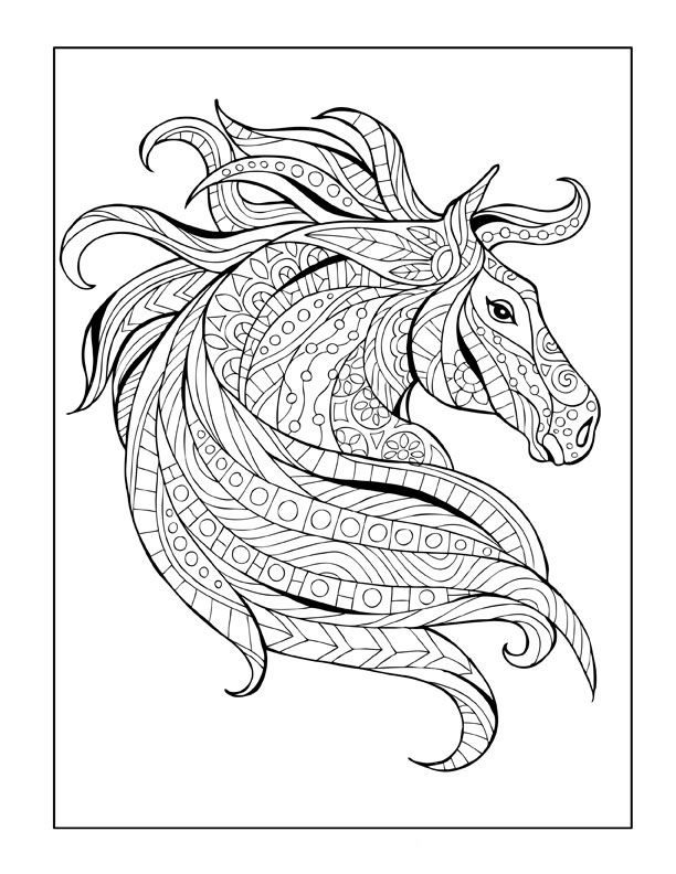 stress free horse coloring pages