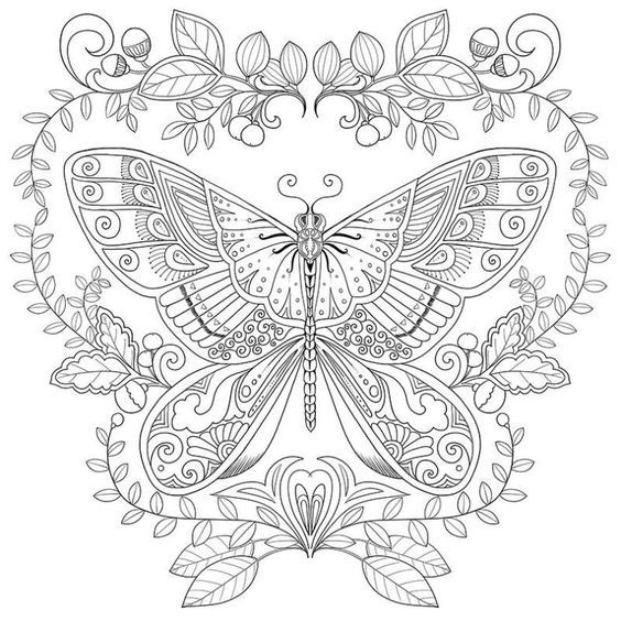 stress relief butterfly coloring pages for adults