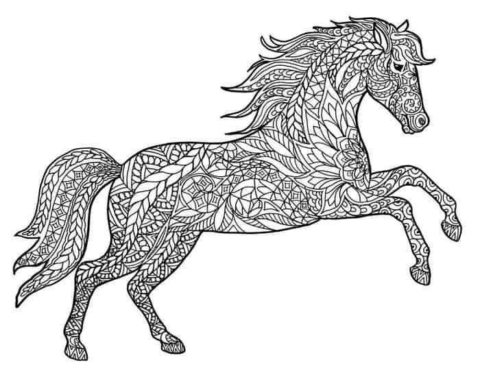 stress relief coloring pages animals horse