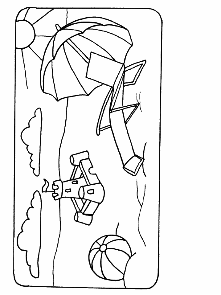 Summer Beach Coloring Pages