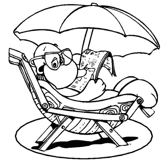 summer fun beach coloring page