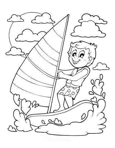 summer water fun coloring pages