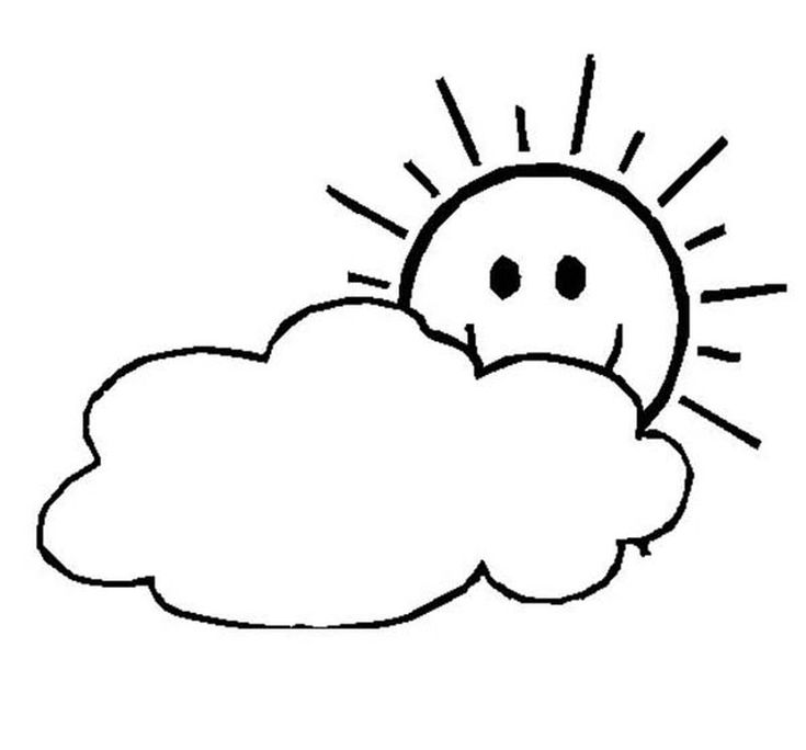 Sun and Cloud Coloring Pages