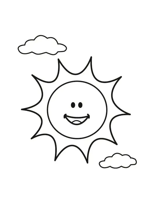 Sun and Clouds Coloring Pages
