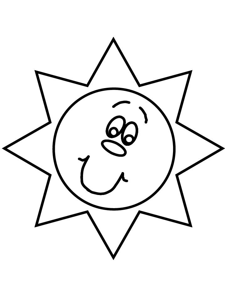 Sun Smiling Coloring Pages