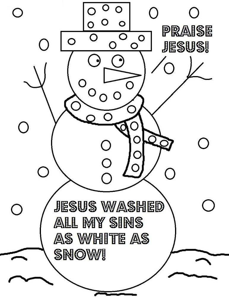 sunday school coloring pages winter