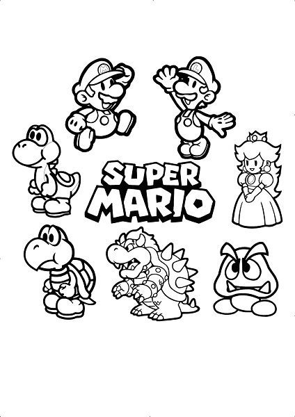 Super Mario Movie Coloring Page