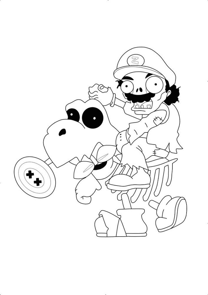 super mario zombie coloring pages to print