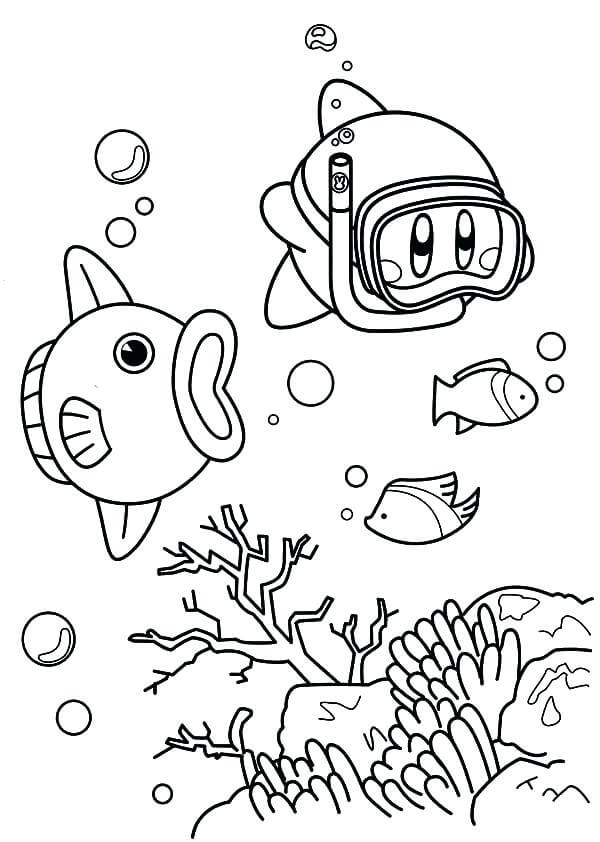 super water kirby coloring pages