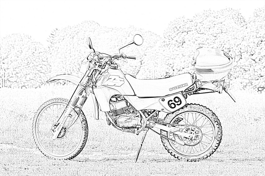 Suzuki Dirt Bike Coloring Page...