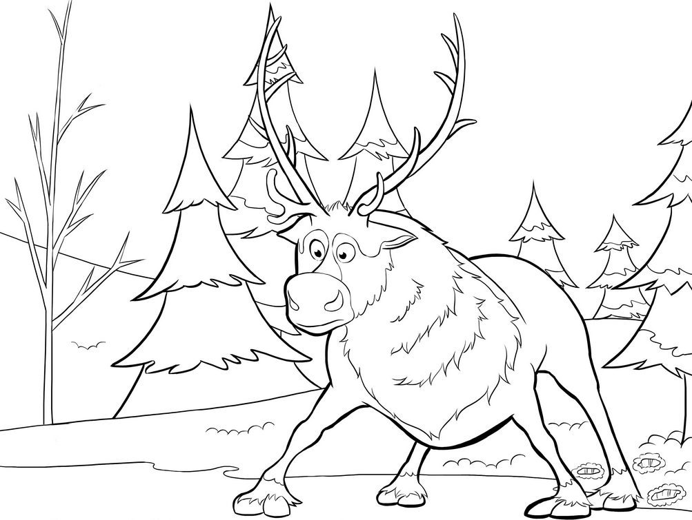 Sven Reindeer Coloring Pages