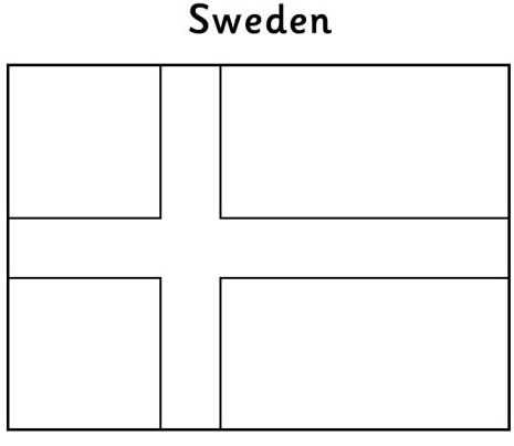 sweden flag coloring page