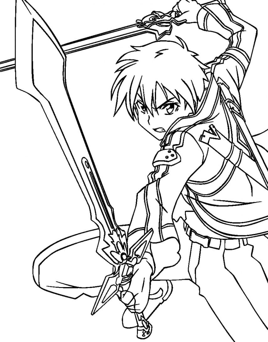 Sword Art Online Kirito Coloring Page