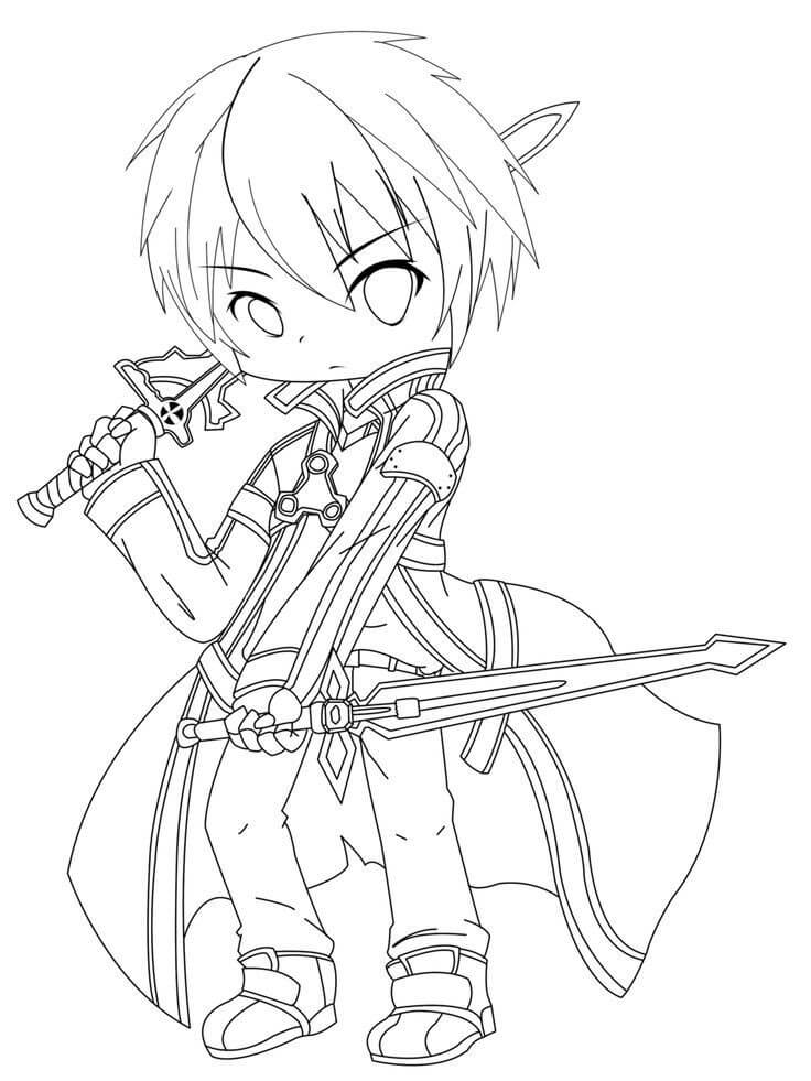 Sword Art Online Chibi Coloring Pages