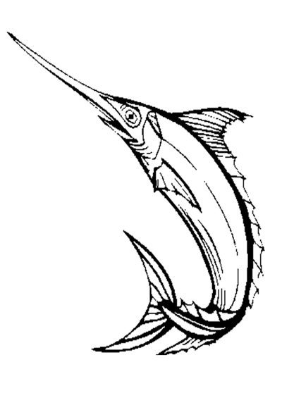 Sword Fish Coloring Page