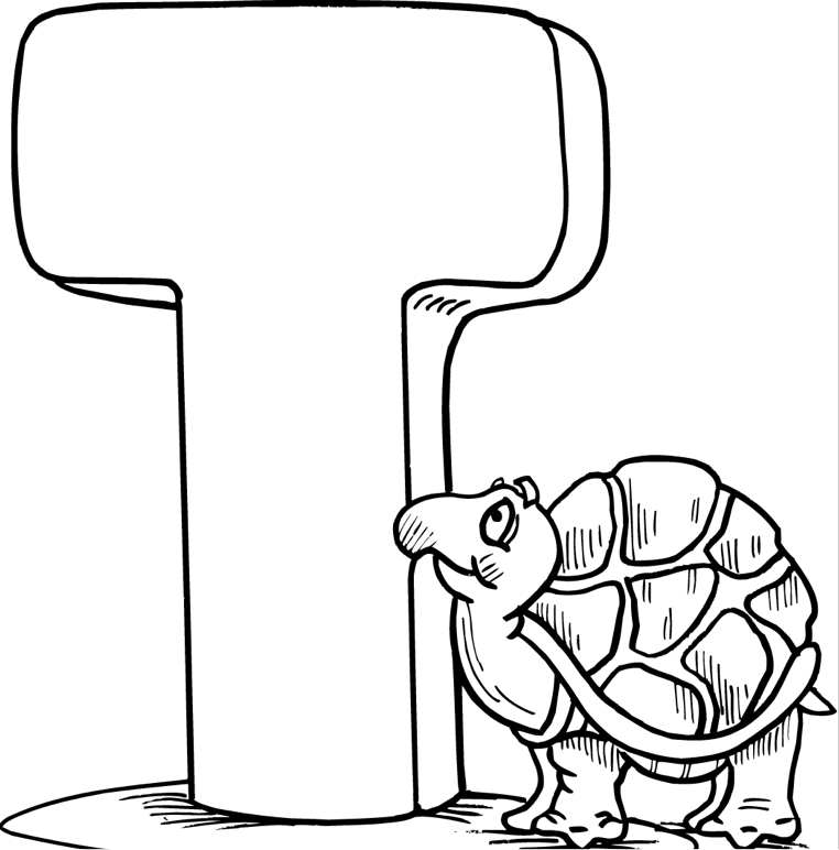 T Coloring Page