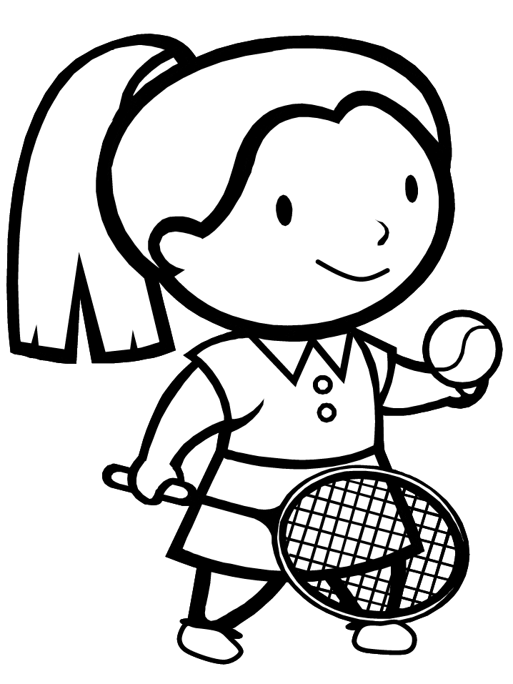Tennis Girl Coloring Pages