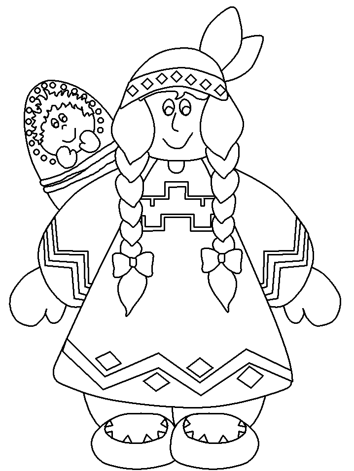 Native family coloring page