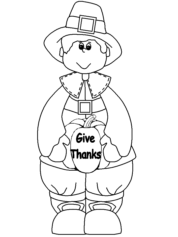 Thanksgiving Kids Coloring Page