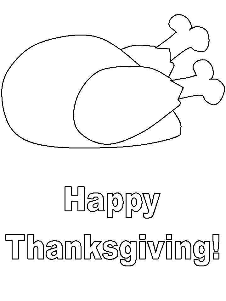 Happy Thanksgiving Turkey Coloring page
