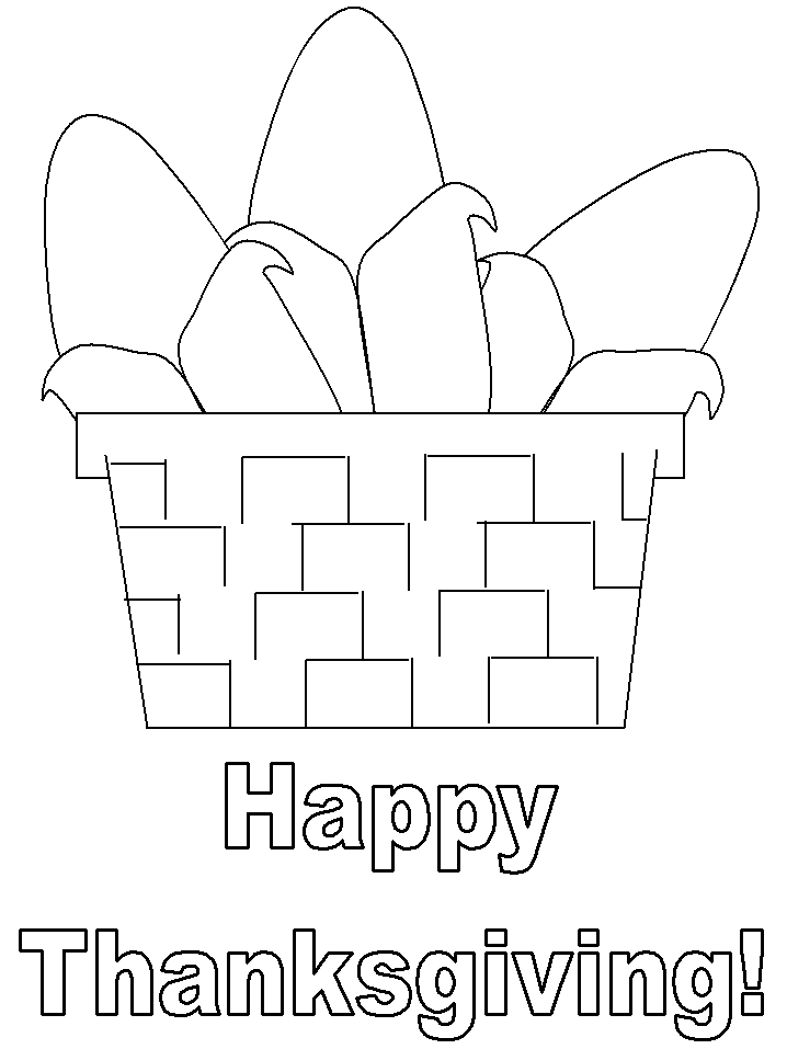 Thanksgiving Basket coloring page