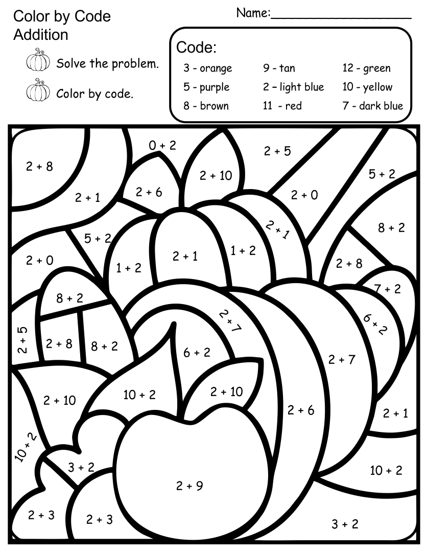 Thanksgiving Coloring Pages Math