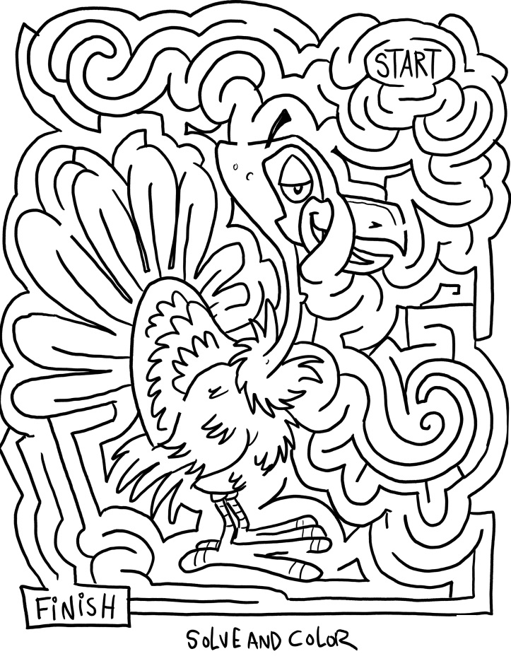 Thanksgiving Mazes Coloring Pages