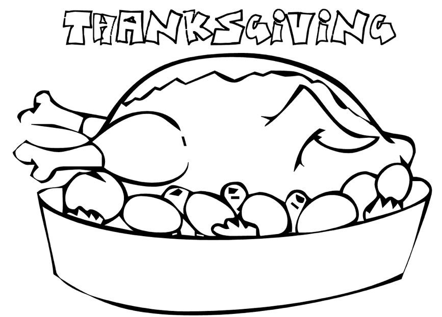 Turkey Dinner Coloring Page