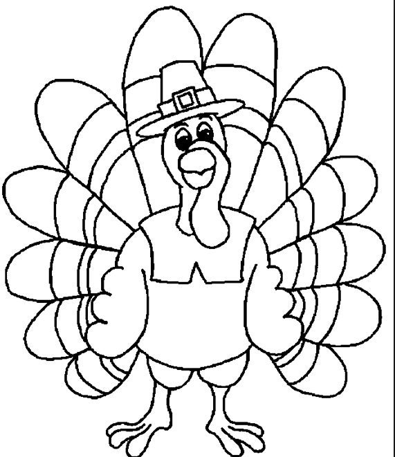 Thanksgiving Turkey Kids Coloring Page