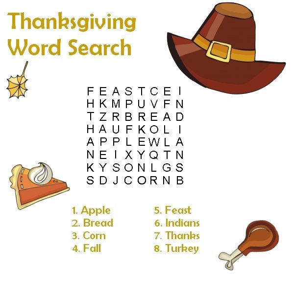 Thanksgiving Word Search