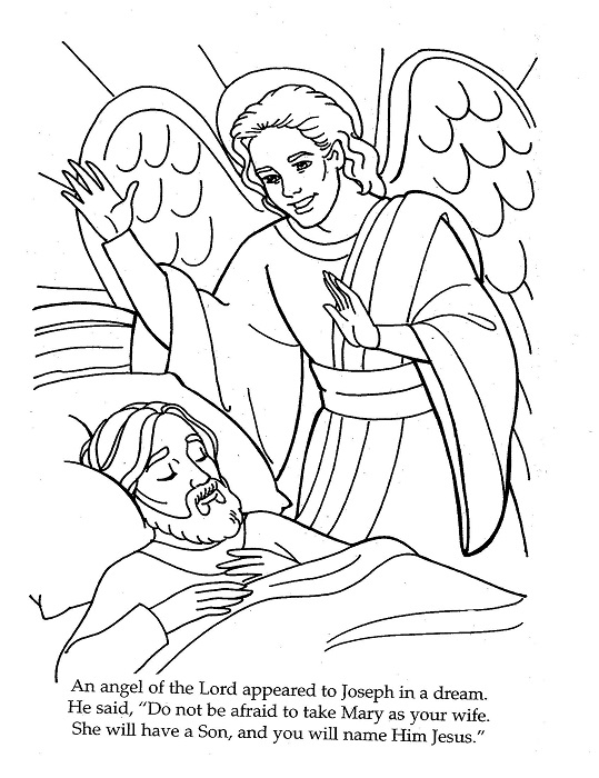 The Angel Visits Joseph Coloring Page