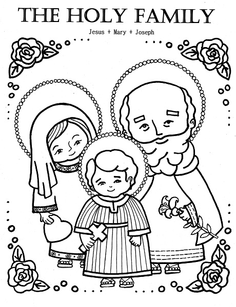 The Holy Family Coloring Page