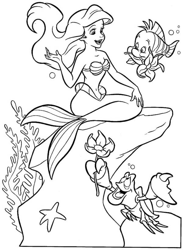 The Little Mermaid Coloring Pages Under Water