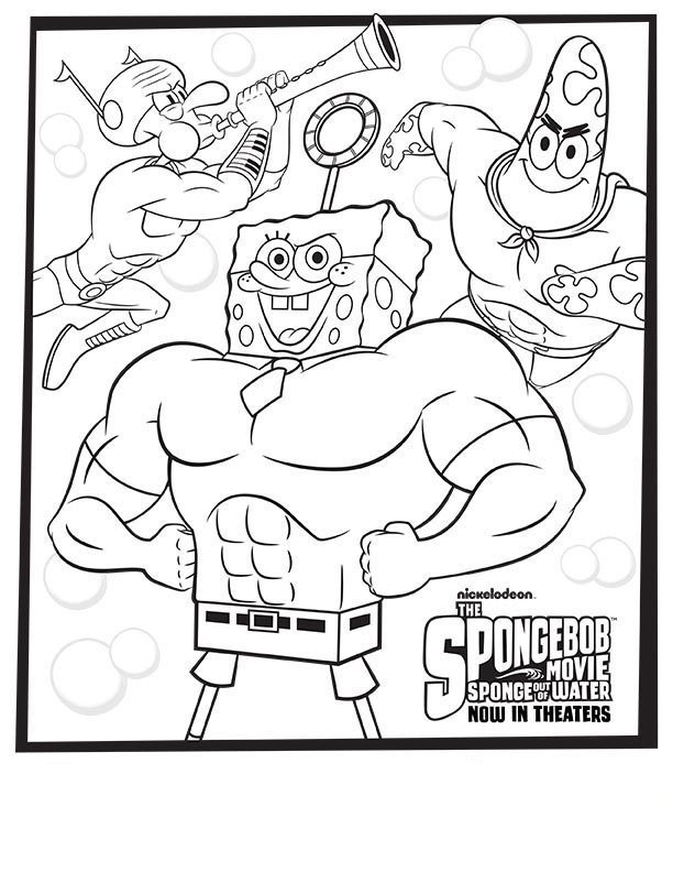 The Spongebob Movie sponge out of water coloring pages