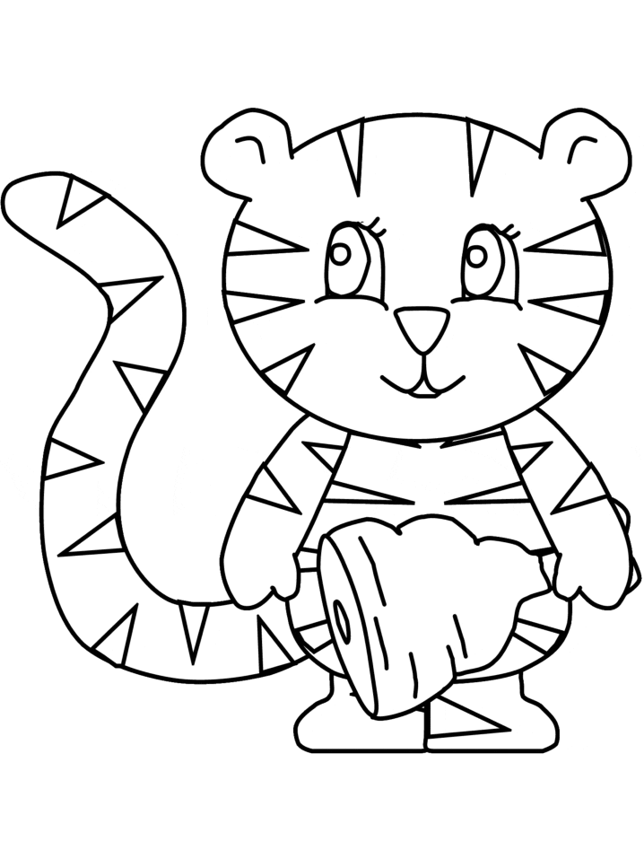 Tiger Cartoon Coloring Pages