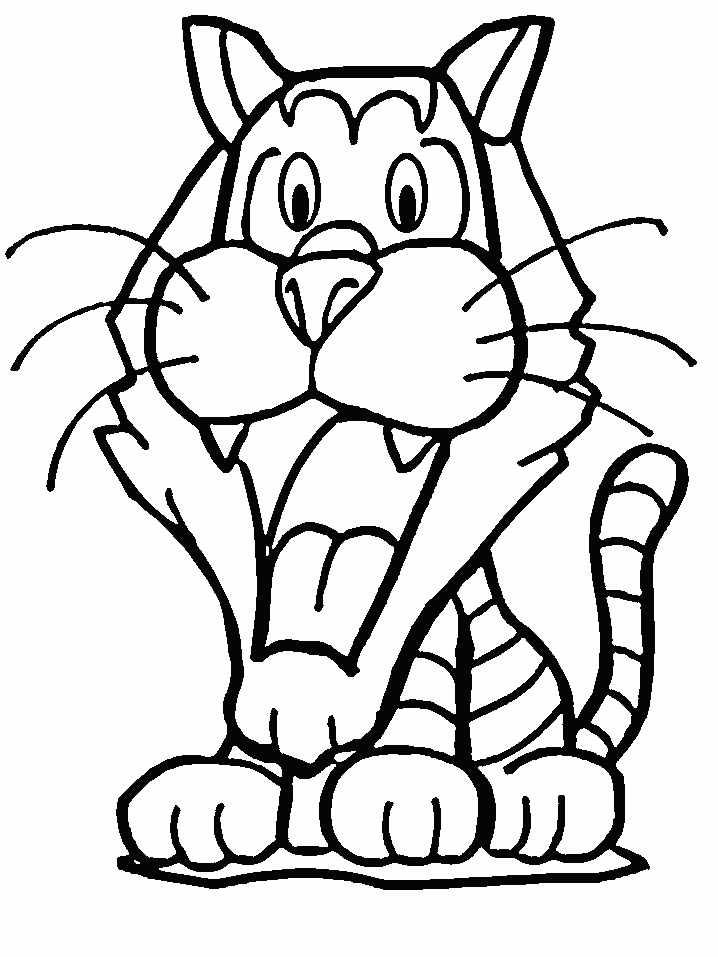Saber Tooth Tiger Coloring Page