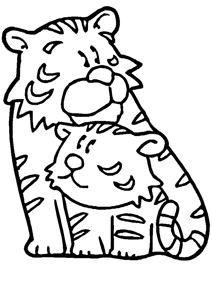 Father and Son Tiger Coloring Pages