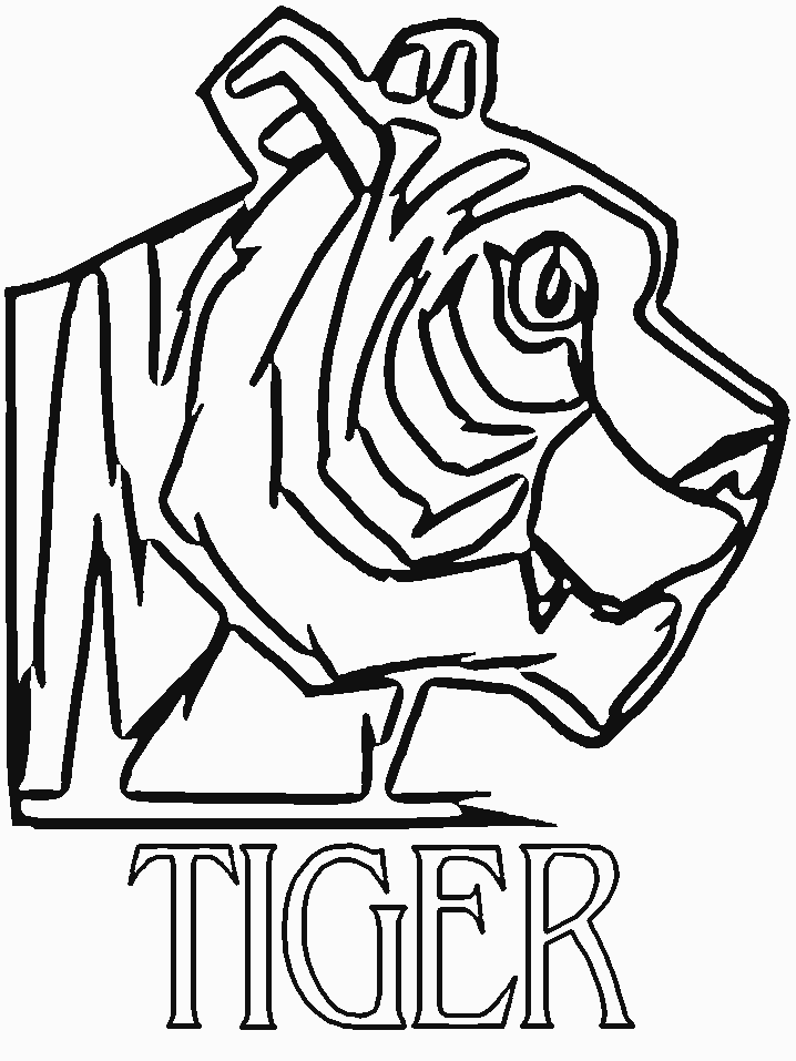Tiger Head Coloring Page